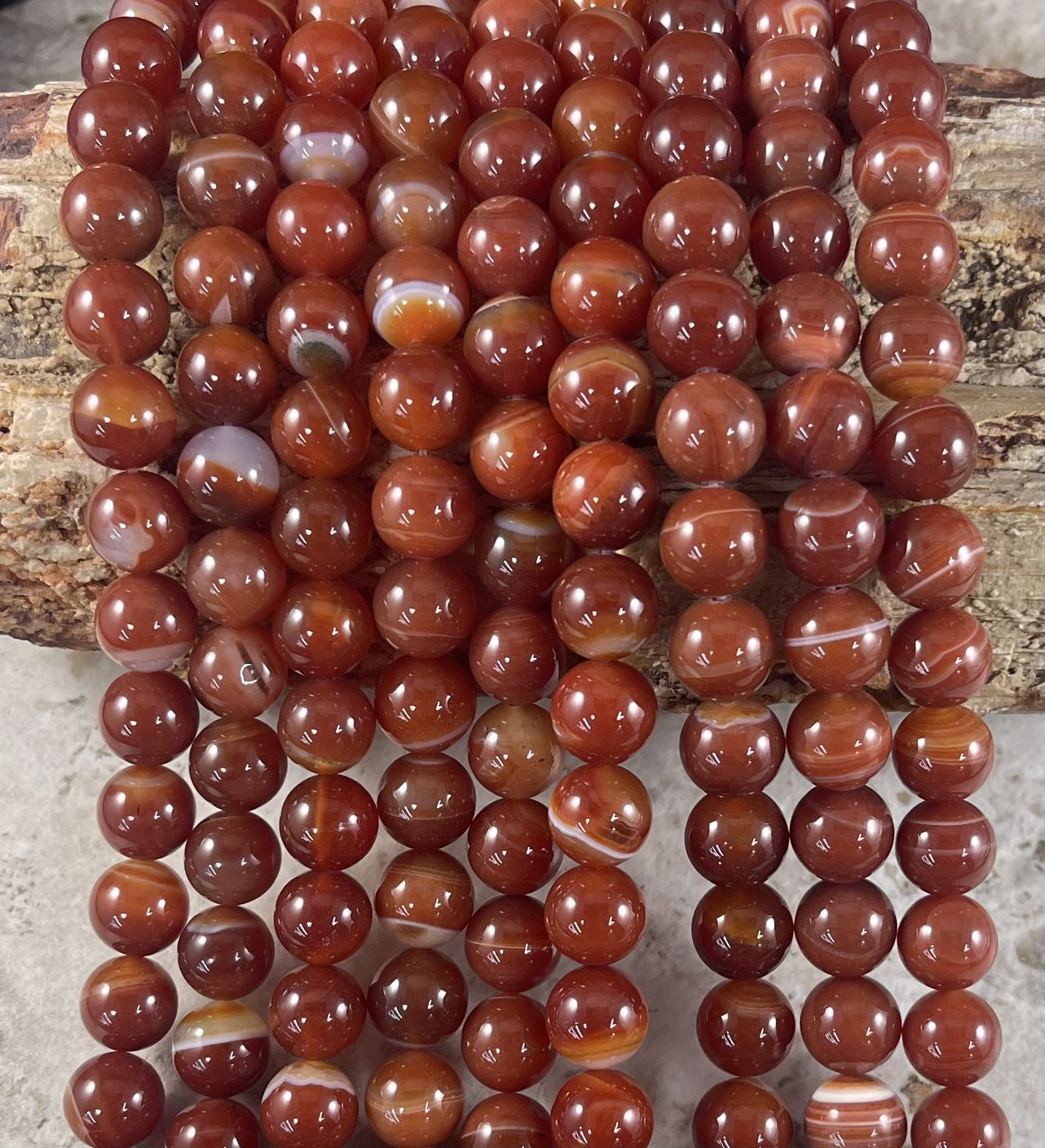 Carnelian aka Banded Agate, Round 12mm 18mm-2