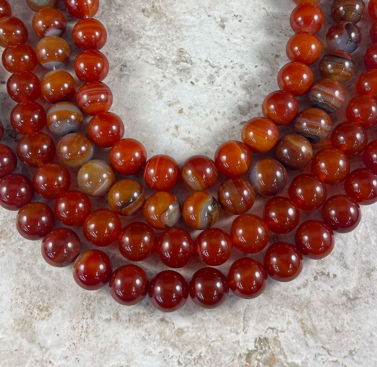 Carnelian aka Banded Agate, Round 12mm 18mm-1