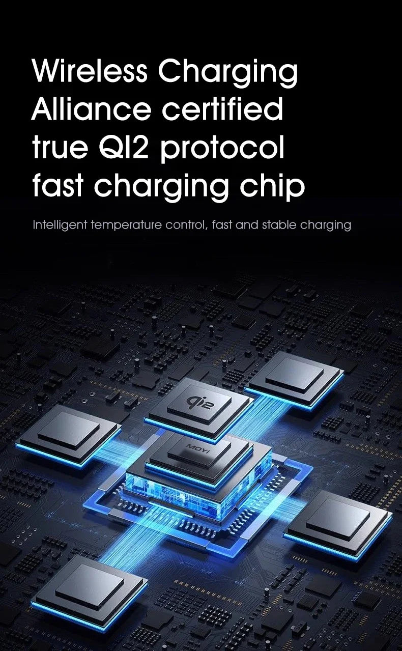 Qi2 3 in 1 Magnetic Wireless Charging Stand with Auto Rotation, Metal Body for IPhone 16 15 14 13 12 & Apple Watch&Airpods