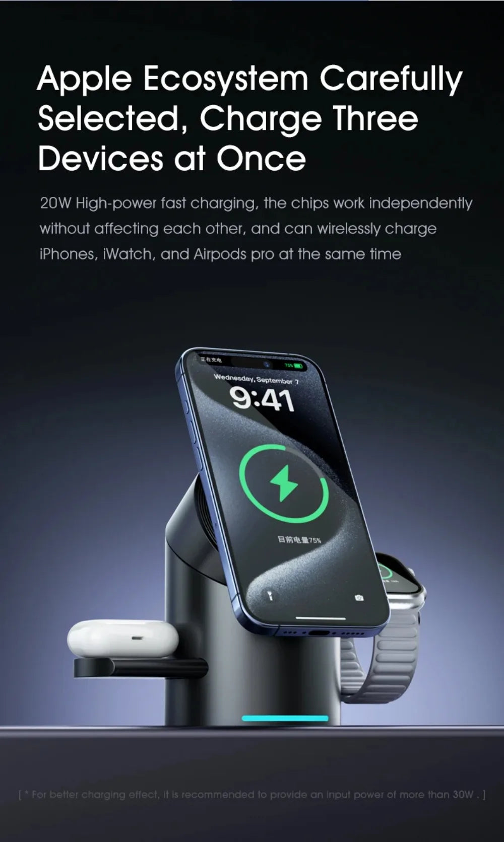 Qi2 3 in 1 15W Wireless Charger Touch Magnetic Roating Fast Charging Base for Iphone 14 16 15 Pro Max Desk Accessories Gifts